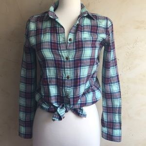 J Crew plaid cotton shirt size 2
